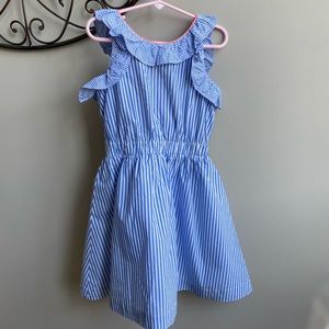 Girls Crewcuts Seersucker Ruffle stripe dress